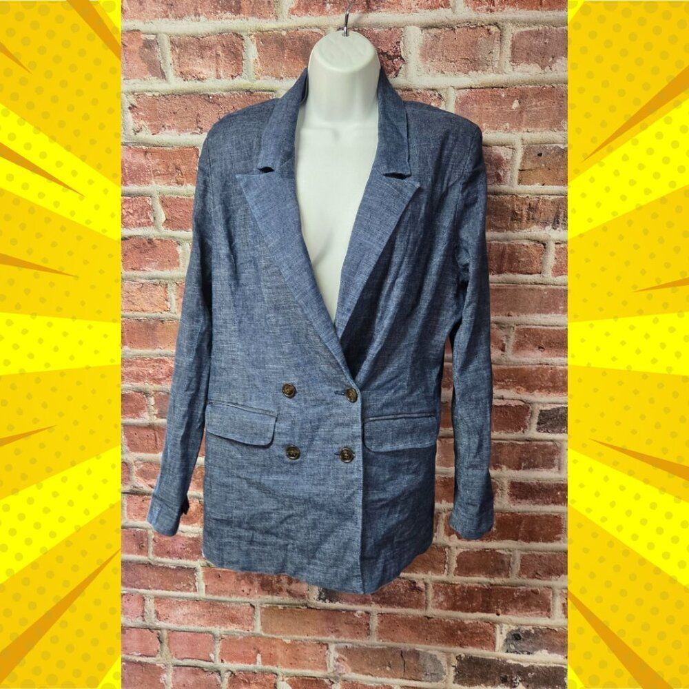 Women's EVEREVE‎ Double Breasted Alexa Hemp Blazer Jacket Medium
